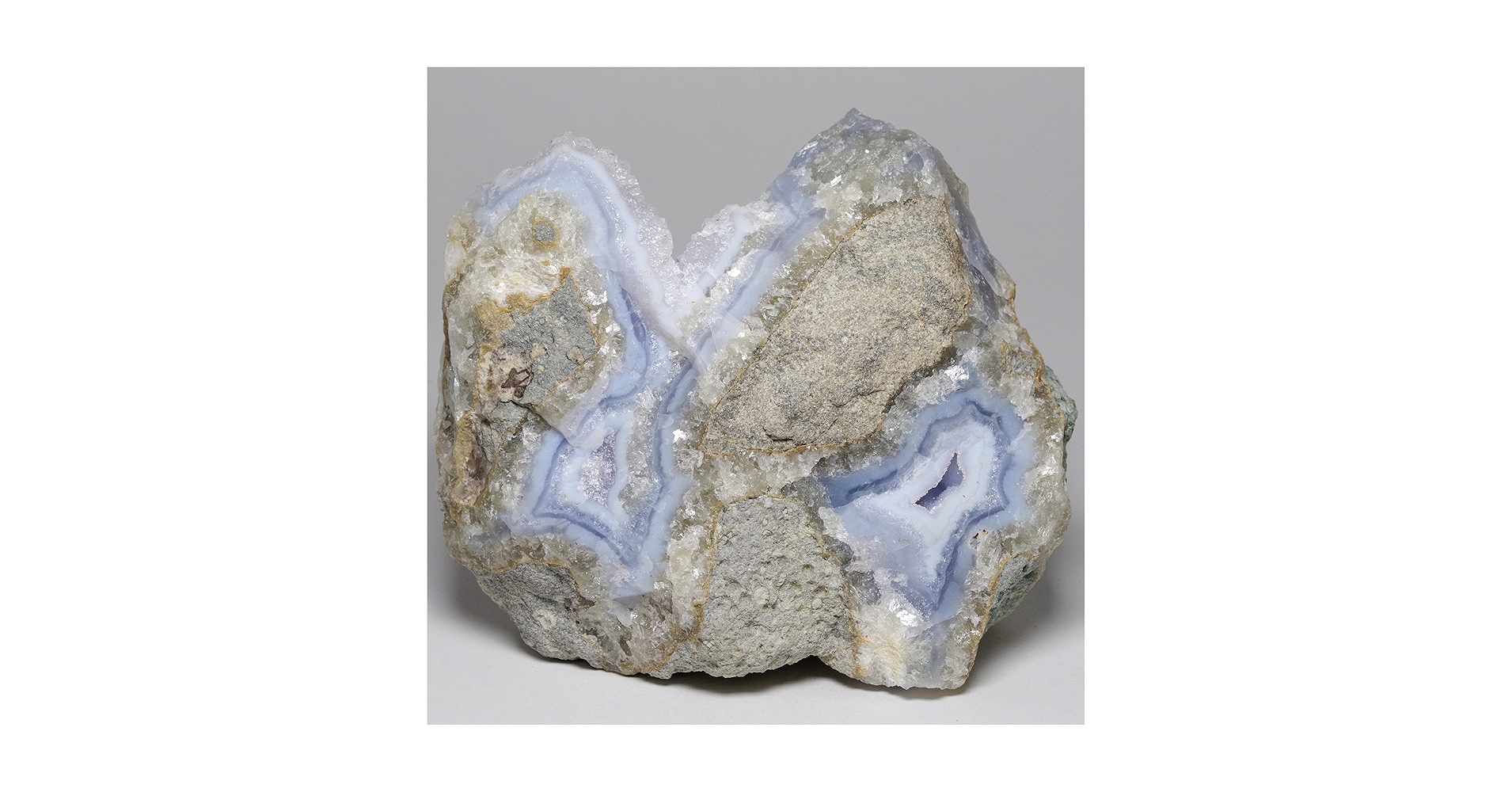 ブルーアゲートジオード Amazon | [N2 stone Natural] 天然鉱物 ブルーレースアゲート